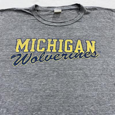 Vintage 90er MICHIGAN WOLVERINES PAPIERDÜNNES T-Shirt M/L Universität NCAA weich