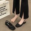 Mesh Hollow Bag Head Sandals Women's New Summer Mary Jane with Skirt Temperament Thick Heel Single Shoes