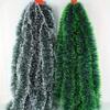 Christmas Ribbon Garland Xmas Tree Foil Pull Flower Ribbons Ornaments Green Cane Tinsel Wedding Party Decoration Supplies