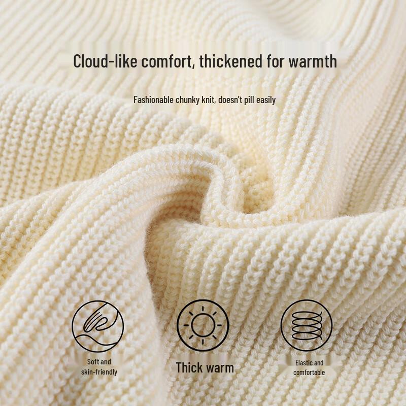 Men's 100% Cotton Heavy Knit Crew Neck Sweater