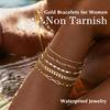 Gold Bracelets Set for Women Non Tarnish Trendy,14K Gold Plated Dainty Stackable Paperclip Cuban Link Chain Bracelets, Simple Cute Cuff Bracelets