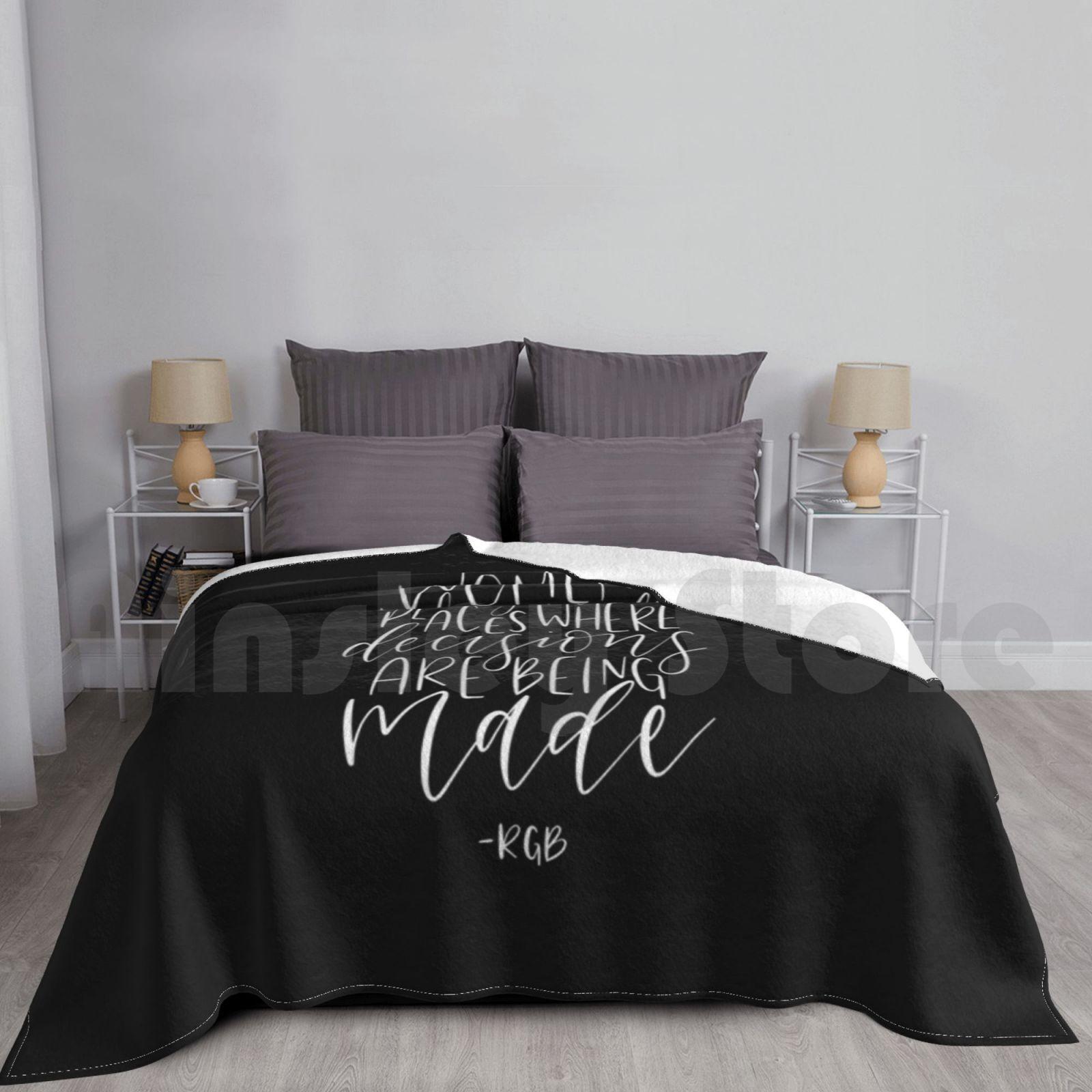 Rbg Blanket Fashion Custom Rbg Ruth Bader Ginsburg Notorious Rbg Quotes Rbg Quotes Girl Power Feminism Feminist Size: 75*100cm, Weight: 230 GSM