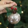 Red Pine Needle Sticky Ball High Grade Christmas Balls Set Christmas Sticky Pink Ball  New Year