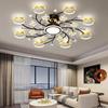 Modern Black Ceiling Chandeliers For Living Room Hall Ceiling Light Fixture Romantic Starry Gold Creative Ceiling Lamp Bedroom