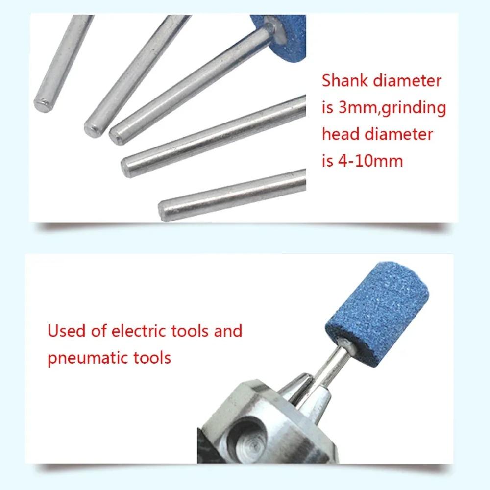 10Pcs Polishing Head Blue Wheel Head Electric Grinding Stone Wheel Abrasive Mounted Stone Dremel Accessories 4-10mm