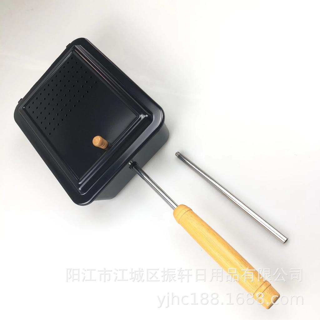 Cast Iron Popcorn Pot Anti-stick Camping Cookware DIY Homemade Popcorn Making Kitchen Tool