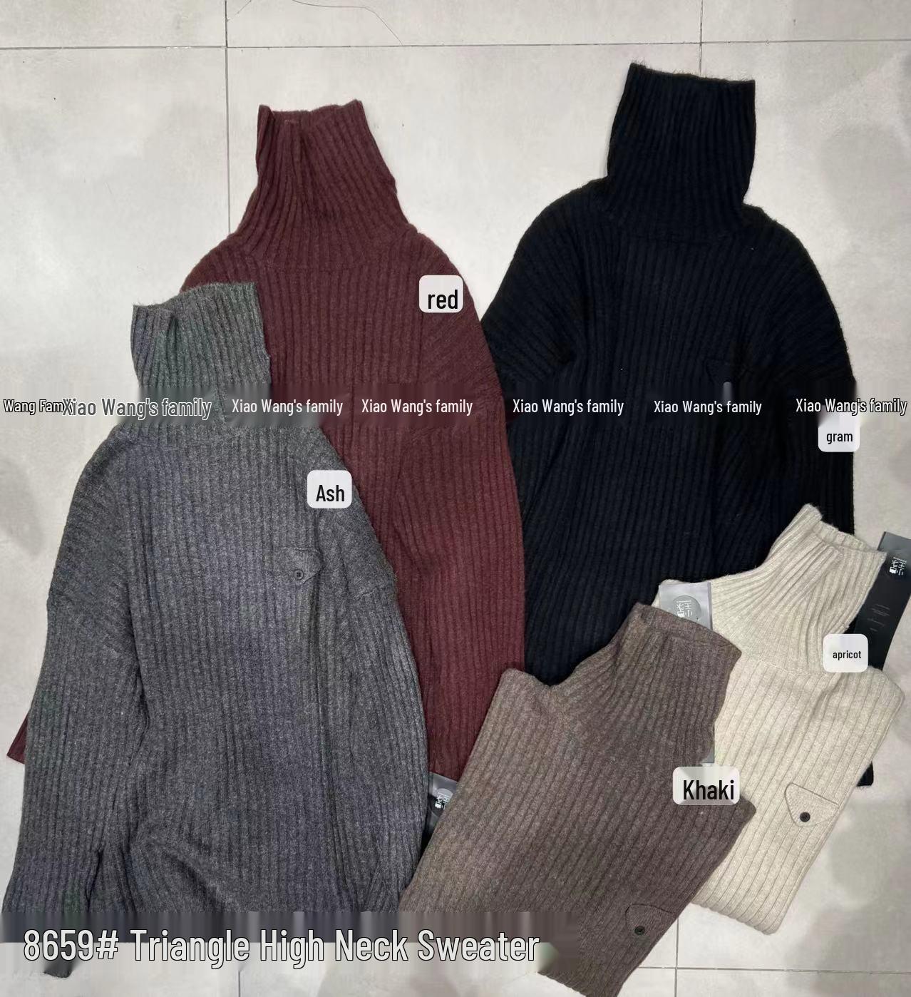 

Зимний корейский свободный свитер большого размера с высоким воротником и толстой вязкой от Сяо Ван One Size красный