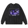Schwergewicht 360g Gewaschener Vintage Berserk Anime Streetwear Baumwolle Pullover Hoodie Herren