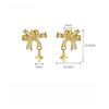 S925 Sterling Silver Bow Star Tassel Screw Earrings for Women Simple Fashion Light Luxury Sweet Temperament Jewelry Accessory
