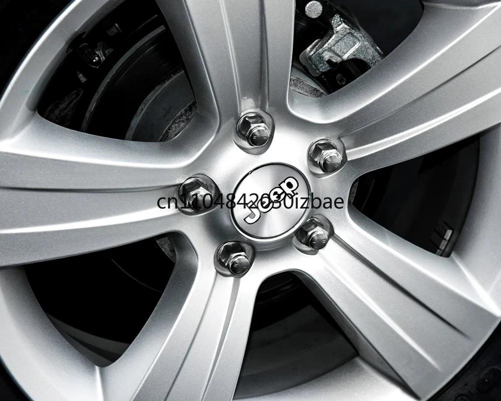 For Jeep Compass Renegade Wrangler JK Patriot Grand Cherokee Rubicon Patriot 4pcs 56mm Car Wheel Center Cover Sticker Hub Cap
