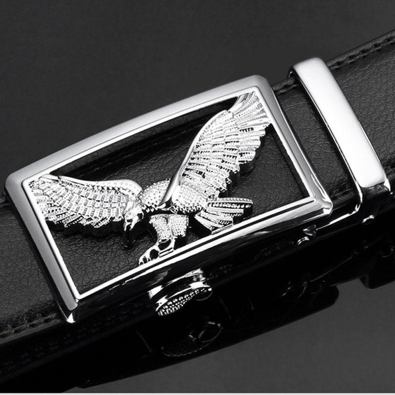 Eagle Automatic Buckle Leather Mens Belt Premium Quality Luxury Belts For Men