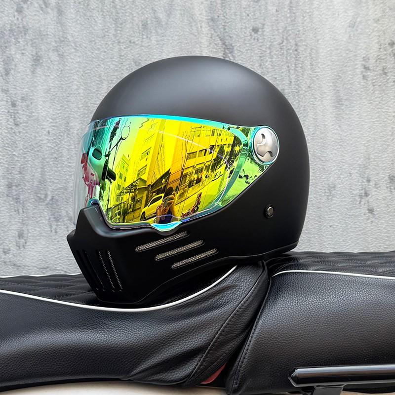 DOT ECE Certified Full Face Motorcycle Helmet Men Women Cruiser Bike ABS Shell With Bluetooth Slot Dual Lens