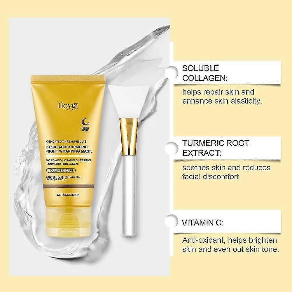 Nejprodávanější noční maska Kojic Turmeric Off Mask na pigmentové skvrny a rozjasnění pleti, péče o pleť s kolagenem