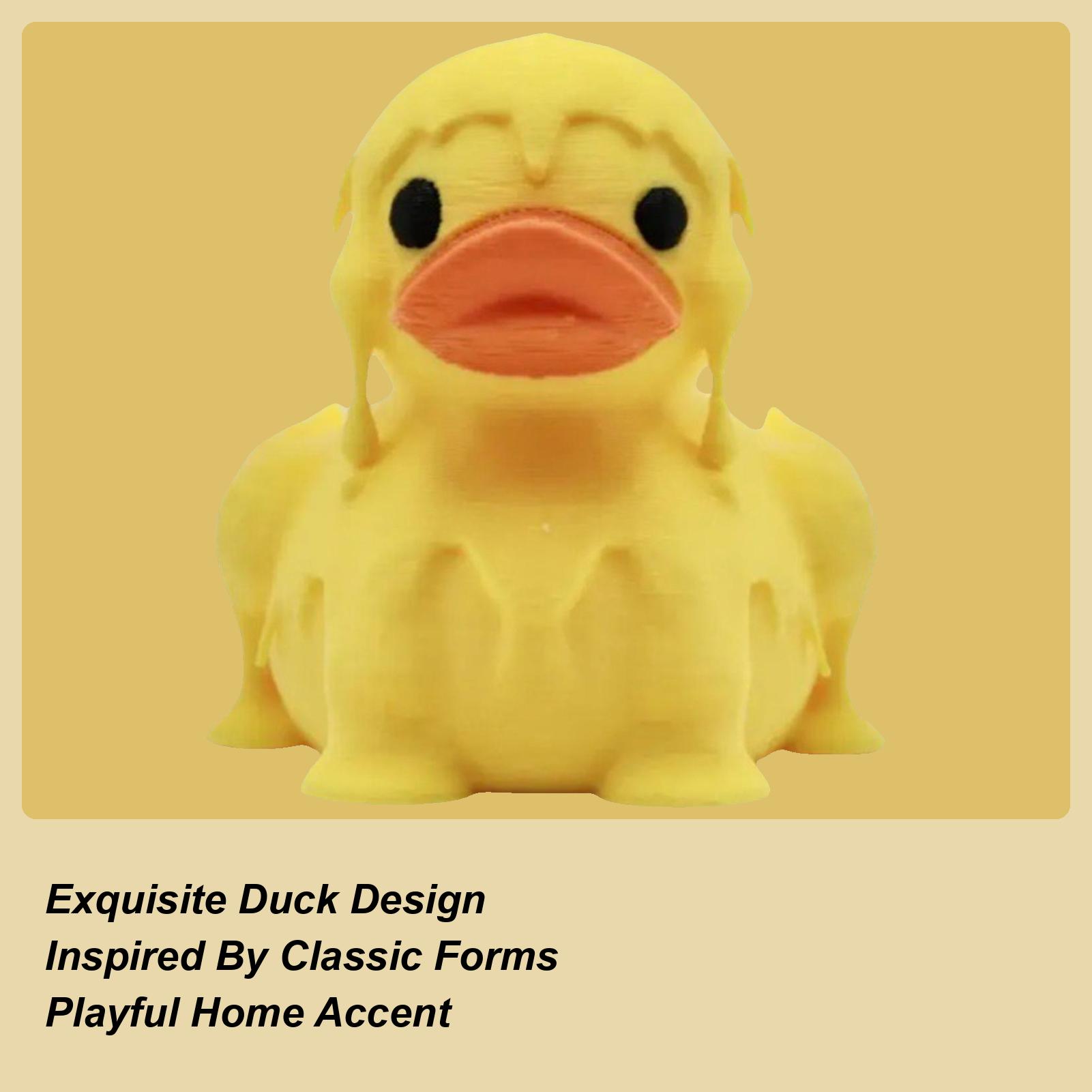 Duck Figure Melting Yellow Duck Animal Figurine Home Decor 3D Printed Statue Collectible Desk Ornament For Home Garden Table China Mainland