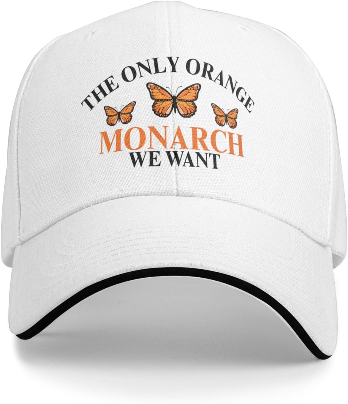 The Only Orange Monarch We Want Butterfly Graphic Baseball Cap Polyester Adjustable Outdoor Sun Hat One Size