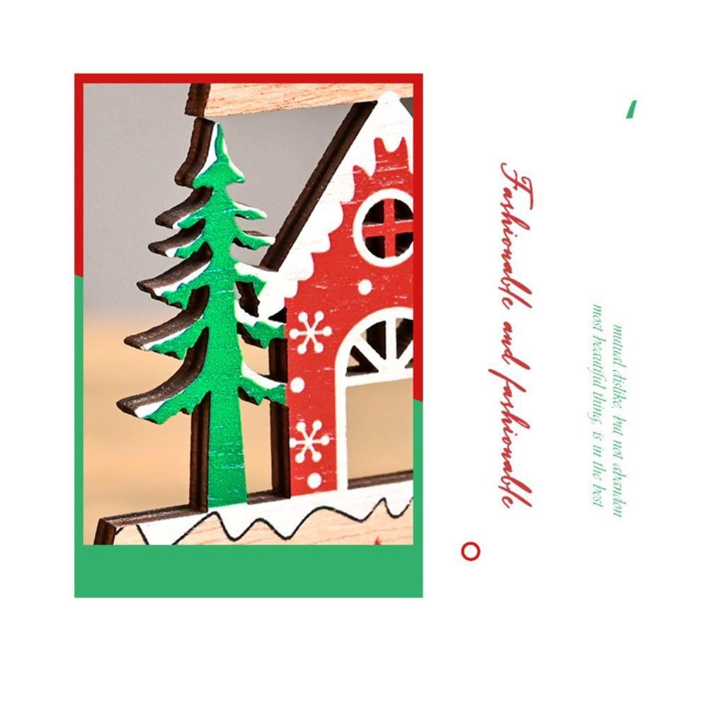 2pcs Wood Desktop Centerpieces Cartoon Christmas Signs Crafts Christmas Tree Ornaments Set  Home