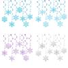 Pack of 8 Christmas Snowflake Swirls Hanging Decoration Hanging Swirls Snowflake Christmas Decoration Set for Holiday