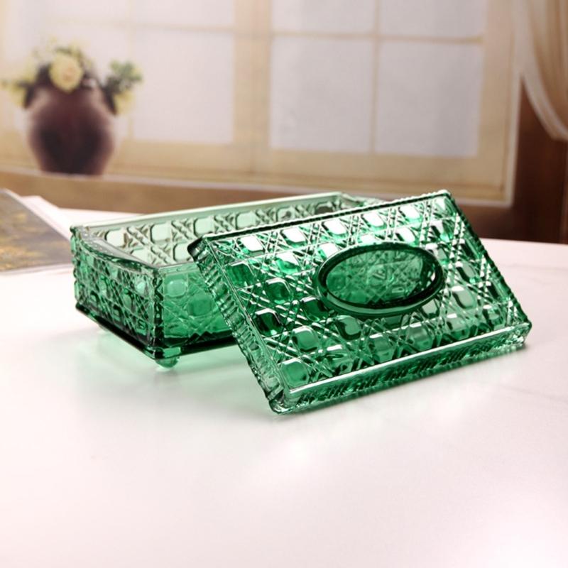 Minimalist Glass Tissue Box Organizer For Countertop Decoration And Small Item Storage Paper Towel Dispenser