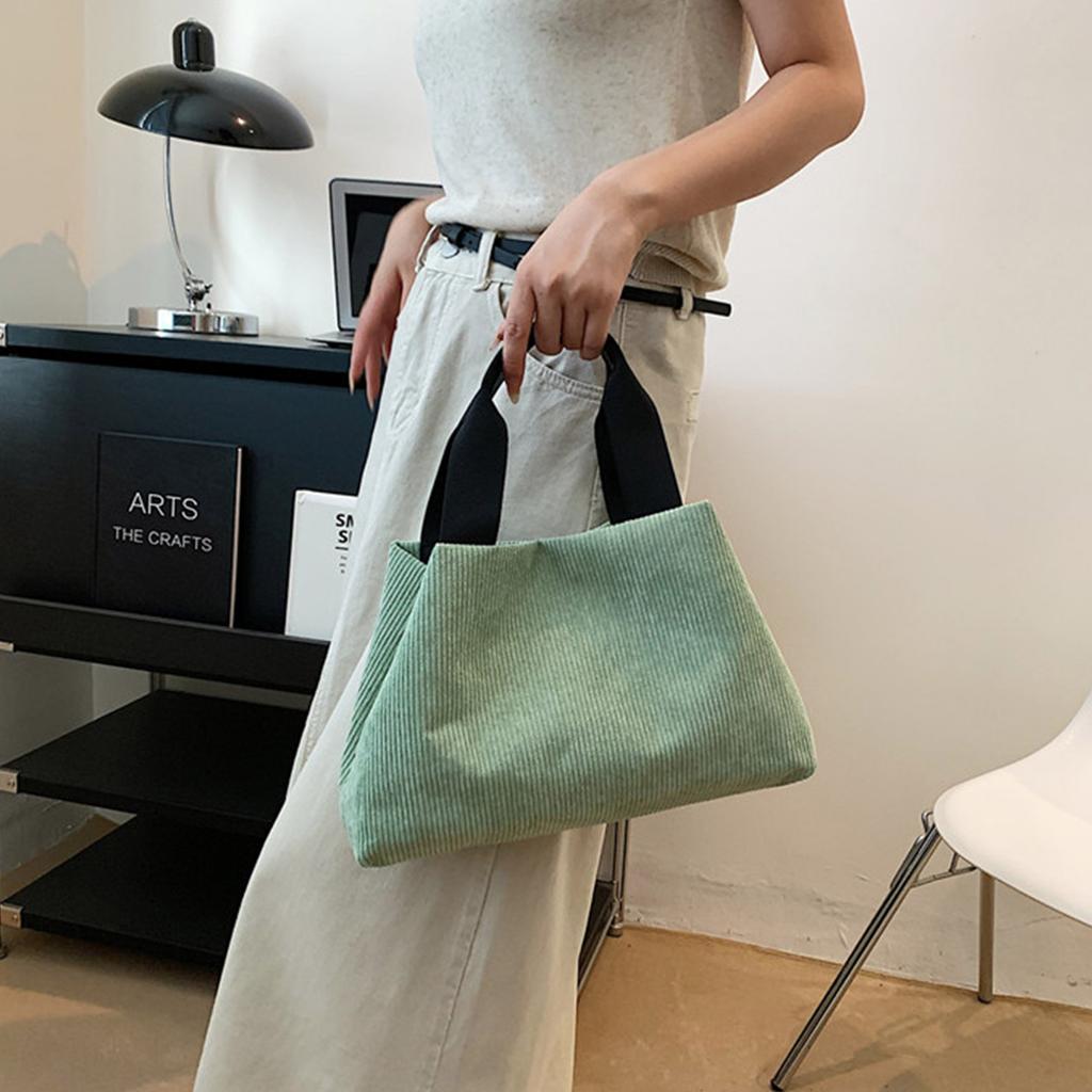 Elegant Reusable Tote Bag Large Capacity Purse Retro Casual Bags Fashion Shoulder Bags Corduroy Women Handbags