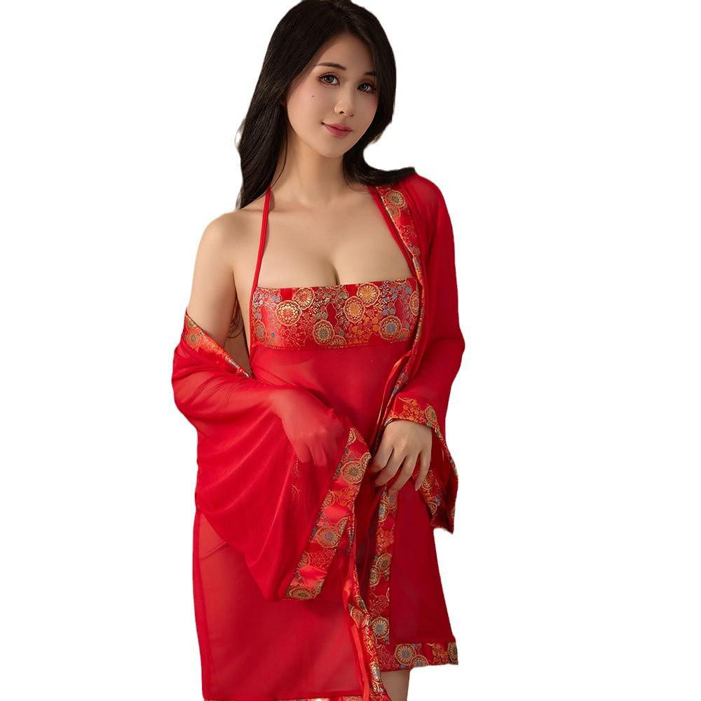 Bridal Gown and Pajama Set - Ancient Style Hanfu Plus Size Lingerie