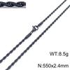Hip-hop Style Vacuum Plating Black Titanium Steel Men's and Women's Winding Ladder Twist Necklace