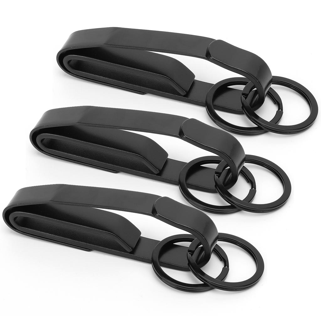 3Set Stainless Steel Keychain Belt Buckle with Keyring Hanging Buckle for Outdoor