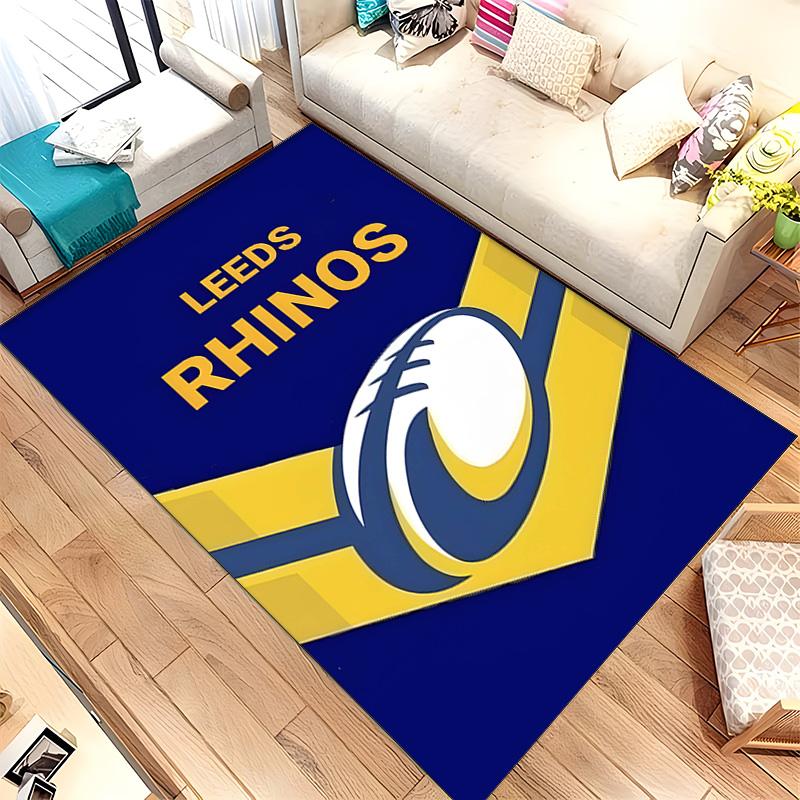 Leeds Rhinos (14) Rug Suitable For Living Rooms Bedrooms Computer Rooms Dining Areas And Placement Under Tables And Chairs Also An Ideal Choice For Of