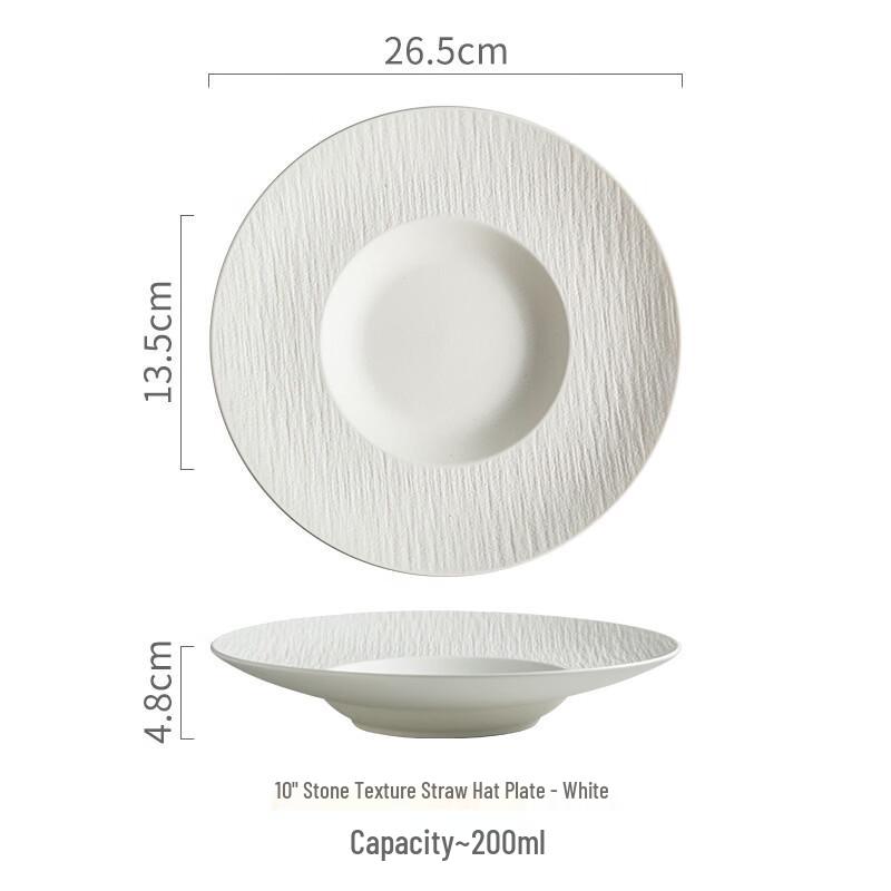 Abay Ceramic Rock Pattern Straw Hat Plate