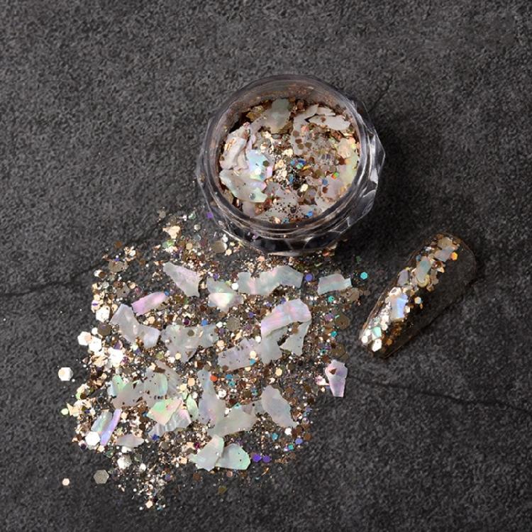 Unregelmäßige Nagel-Abalone-Muschelschalen-Scheiben Nagelglitzer-Flocken Nagelkunst-Muschelstück