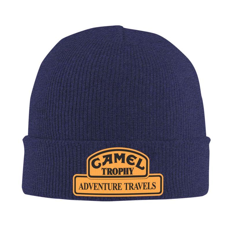 

Camel Trophy Racing Print Beanie Hats Knitted Hat Unisex Warm Soft Caps Autumn Winter Printed Trendy Bonnet Hats Gift Idea темно-синього кольору