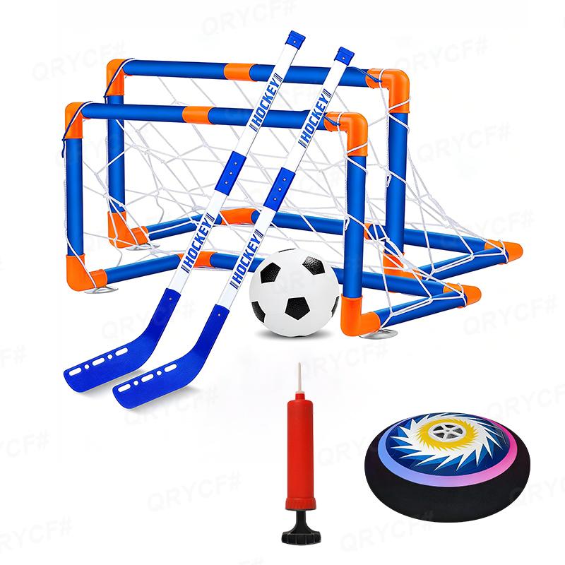 

Двойные Футбольные Ворота Детские Игрушки Универсальный Хоккей на Льду С Воздушной Подушкой Подвески Футбольный Пояс Светодиодные Огни Регулируемая Игра в Помещении