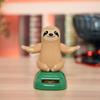 Solar Car Ornament Automatic Swing Alpaca Figurine Animal Doll Toy Sloth Miniature Car Accessories Dancing Shaking Home Decor