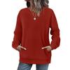 Crewneck Sweatshirts Women Long Sleeve Tops  Fall Fashion Clothes Winter Pullover With Pockets