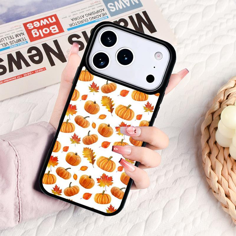 Autumn Leaves Fall Fox Pumpkin Phone Case For IPhone 17 16e 15 14 13 12 11 Pro Max Air Mini Soft Protective Cover