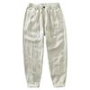 Men's Linen Drawstring Elastic Waist Long Pants - Casual, Loose, Breathable Beachwear
