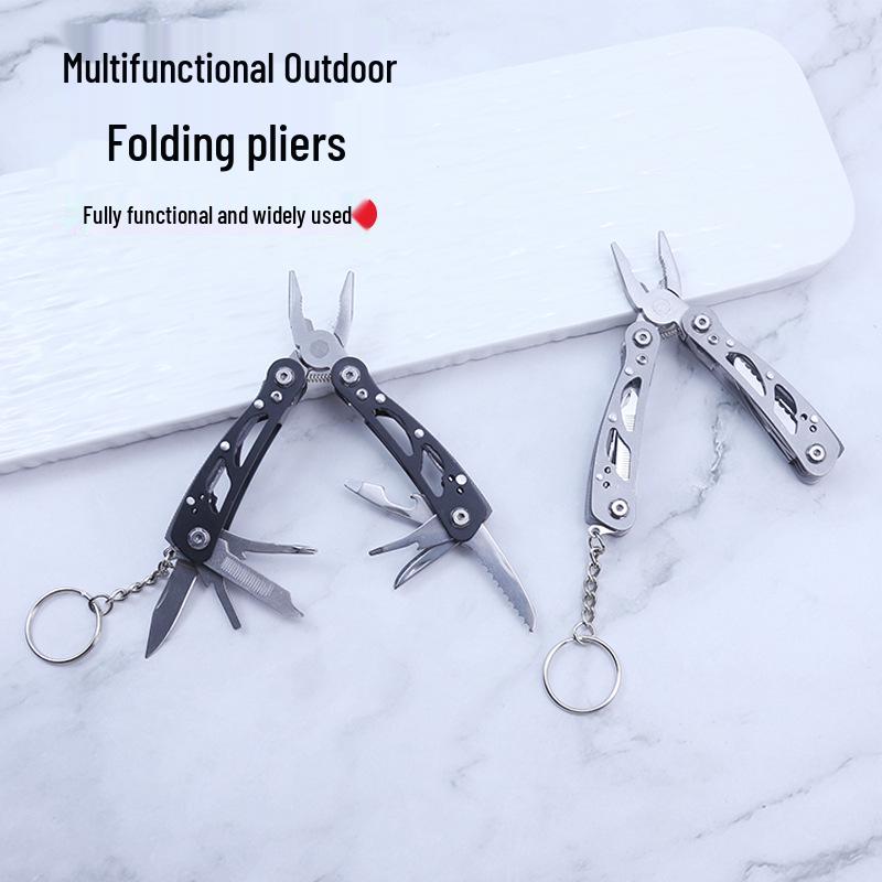 Compact Stainless Steel Multi-functional Folding Pliers with Small Knife for Outdoor and Emergency Use