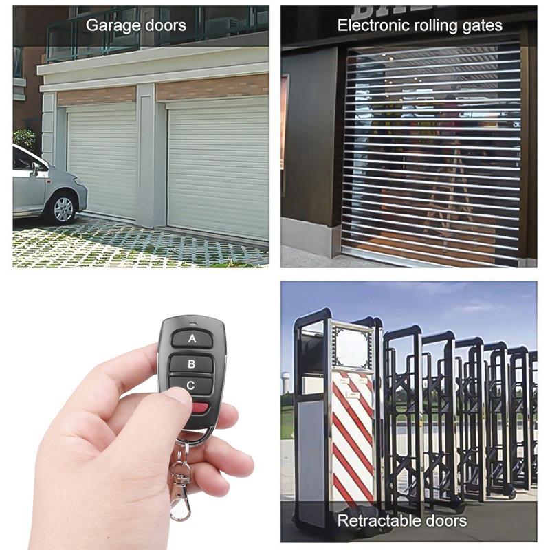 4 Keys Keychain 433Mhz Wireless Remote Control Receiver Module RF Transmitter Electric Cloning Gate Garage Door for Home