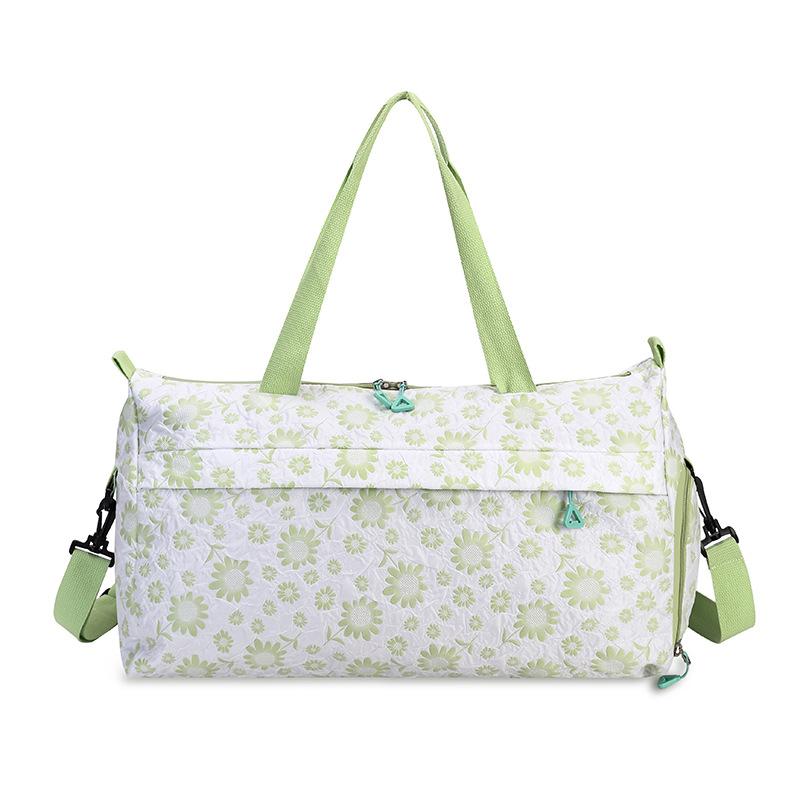 

Women s fresh contrasting colors short-distance outing large-capacityportable travel bag dry and wet separation sports yoga bag strap shoe compartment зелений