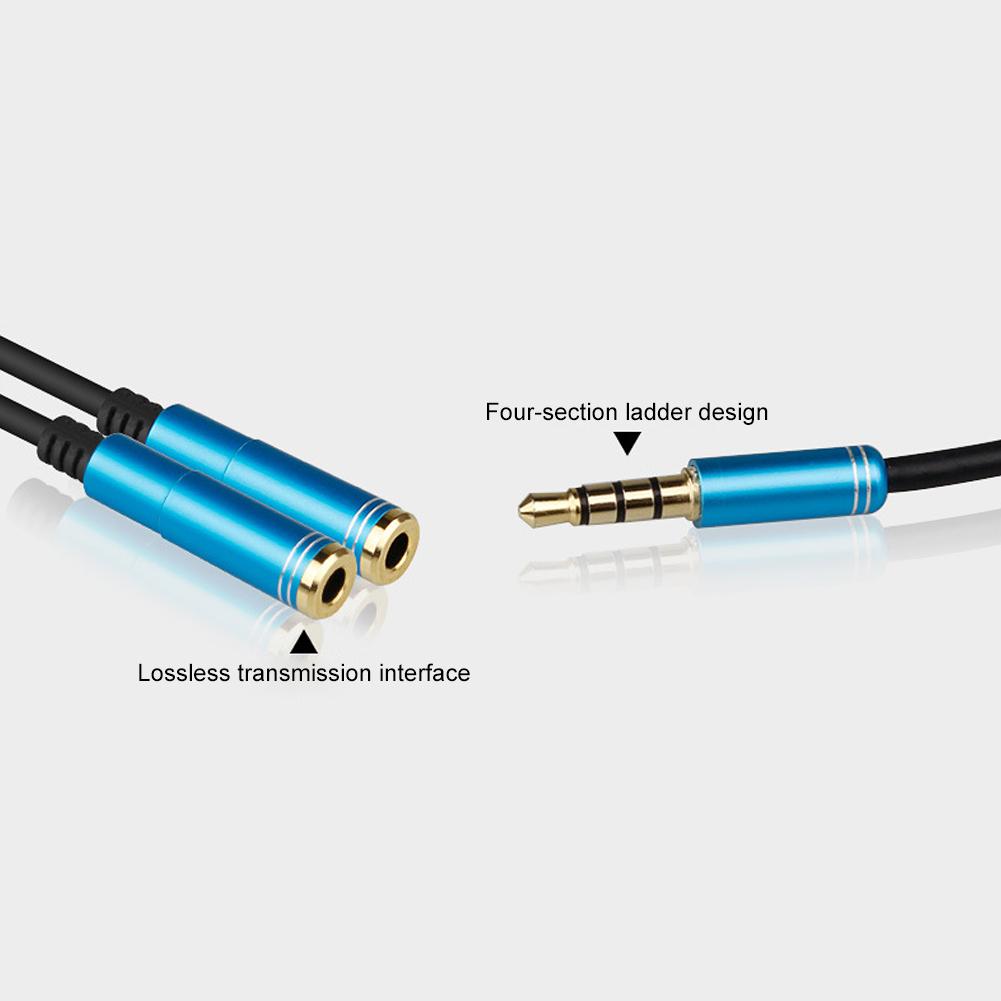 3.5mm Audio Splitter Cable 3.5mm Male To 2 Port 3.5mm Female with Mic 3.5mm Extension Aux Cable Adapter