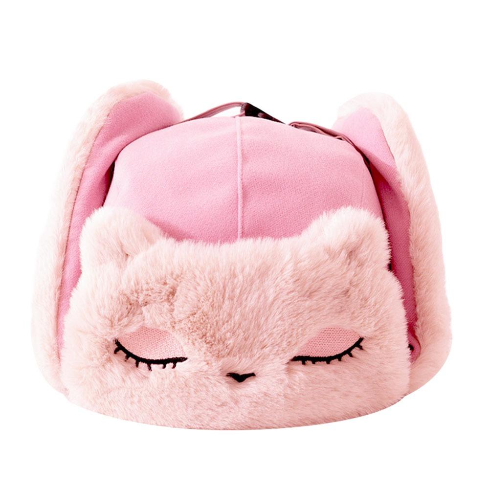 Outdoors Cute Fox Bomber Hat Thick Warm Winter Cap Plush Cartoon Earflap Bonnet for Women