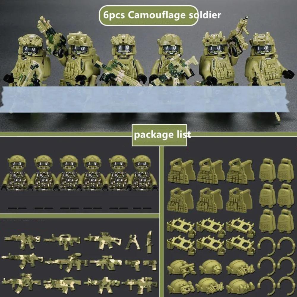 

Городская полиция камуфляж Ghost Commando спецназ строительные блоки MOC современные русские солдаты фигурки военное оружие игрушка зелёный