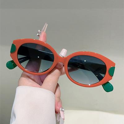 Vintage Oval Sunglasses Women Fashion Cute Candy Color Rim Beach Vacation Sun Glasses Trendy Brand Design Decor Shades