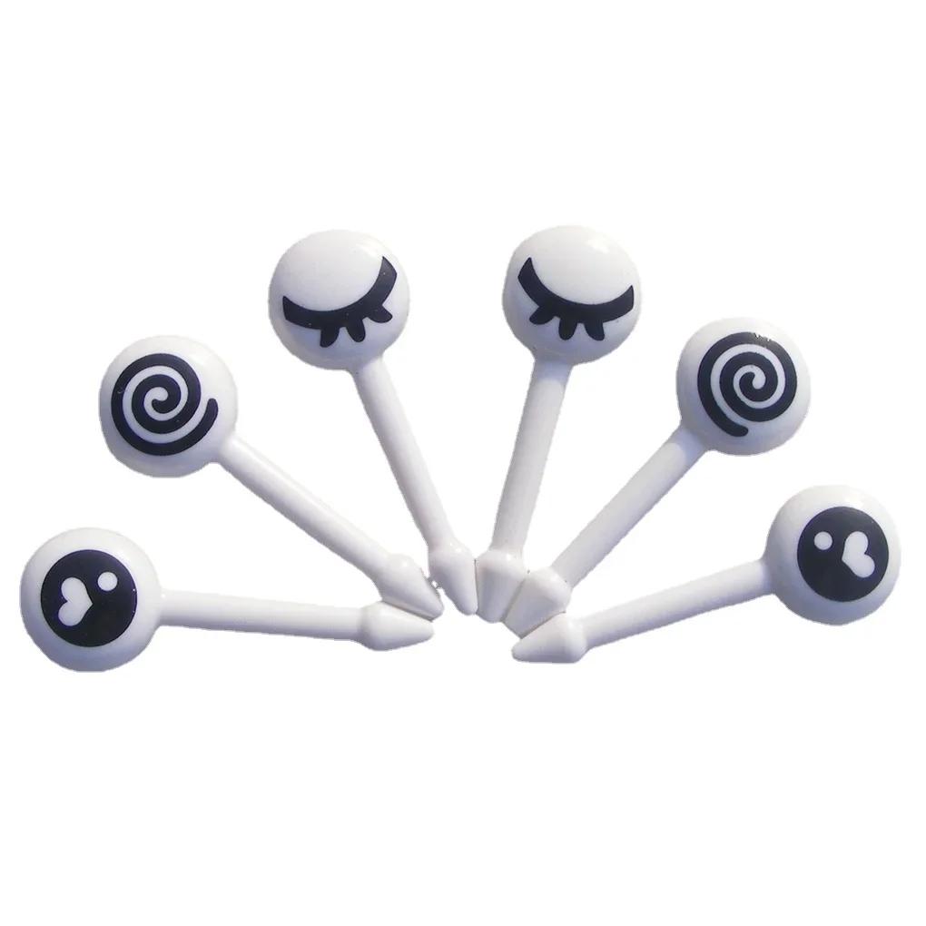 Plastic Fruit Toothpick Lovely Eye Cartoon Forks Bento Decorative Tableware Food Picks Fish Fork Dessert
