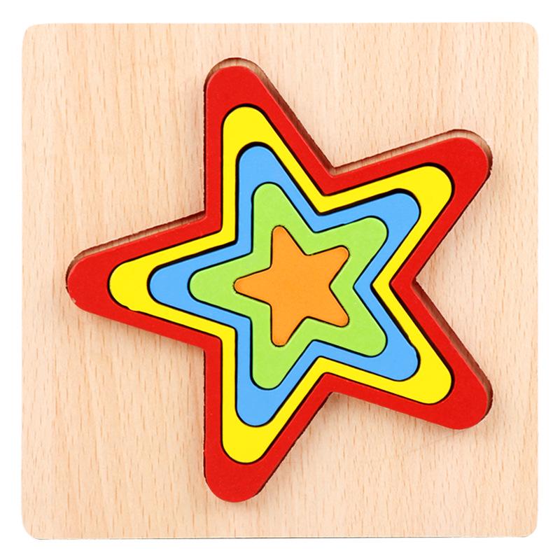 Toddler Puzzles Wooden Toys Montessori Shape Classification Geometric Puzzles Preschool Learning Early Education
