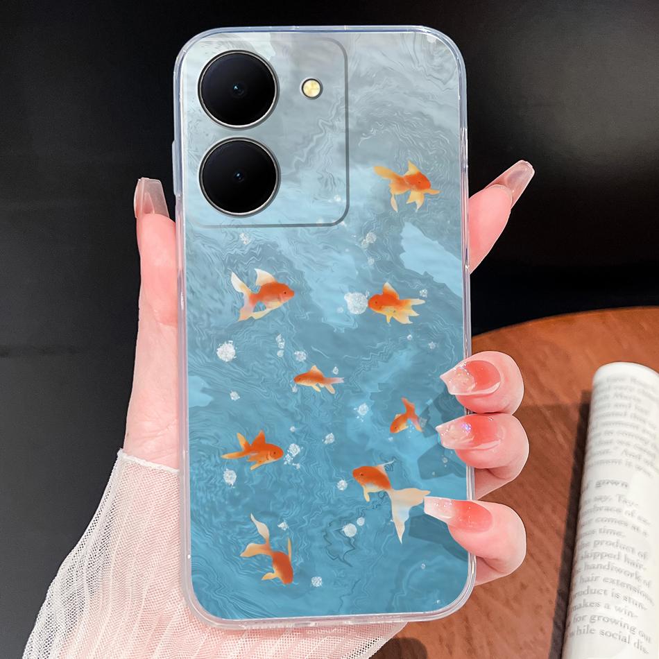 Phone Case For Vivo Y100i Y200i Y300i Y500i 5G Vintage Angel Soft Transparent Silicone High Quality Shockproof Funda