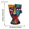 Multicolor Resin Face Pot - Modern Abstract Planter with Expressive Eyes, Durable Indoor/Outdoor Vase for Home & Office Decor.