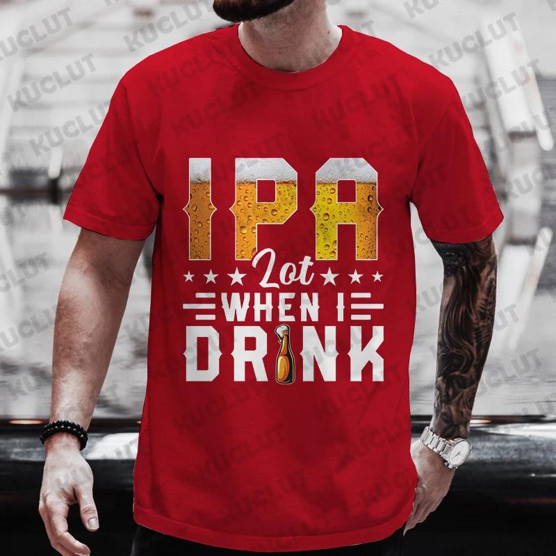 Men's T-shirts I PA Lot When I Drink Graphic Y2k Clothing Beer Lover Party Streetwear Casual Short Sleeve Tees Oversized Tops