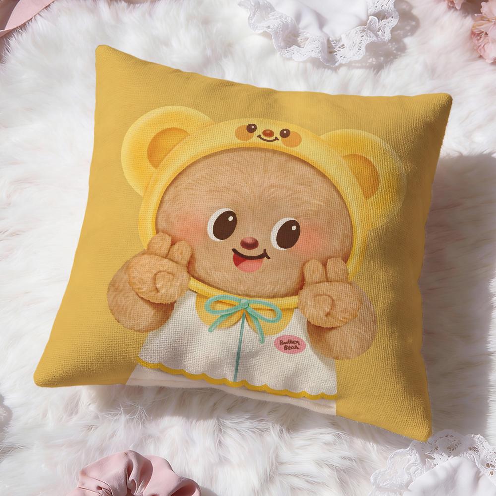 Anime B-Butter BearS Cushion Cover Premium Comfort Reversible Pillow Cove -Two In One Design for Any Room & Car Interior
