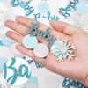 Civaner 300 Pcs Glitter Snowflake Confetti Decorations Baby Its Cold Outside Baby Shower Decor Glitter Blue Silver Snowflake Dots Confetti
