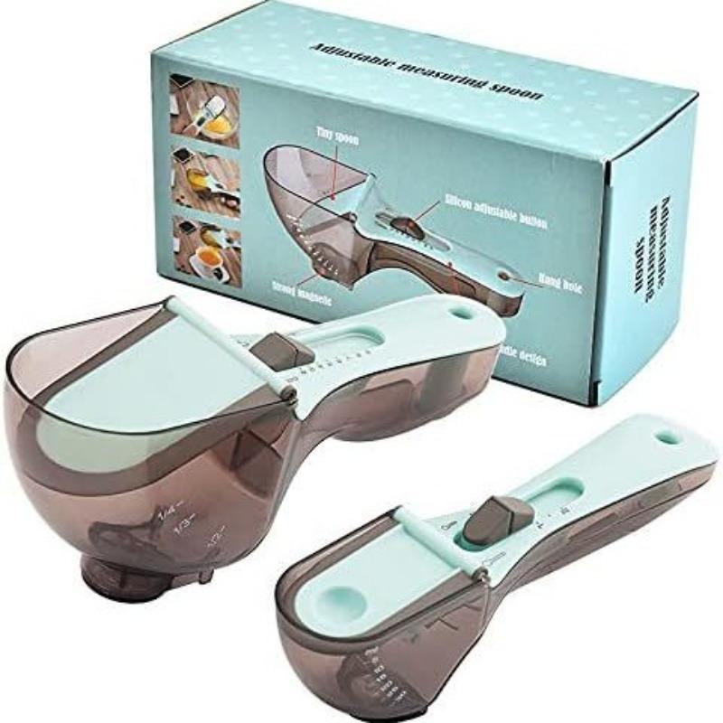 Plastic Measuring Spoon, Adjustable Measuring Spoon, Cup with Scale Kitchen Baking Tool Household Ounces